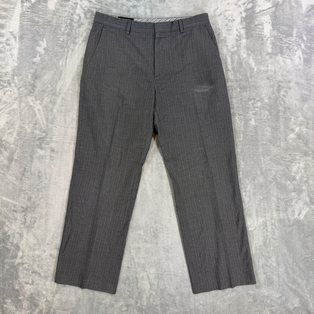 Banana Republic Classic Fit Dress Pants Men's Size‎ 33x30 Gray Striped Trousers